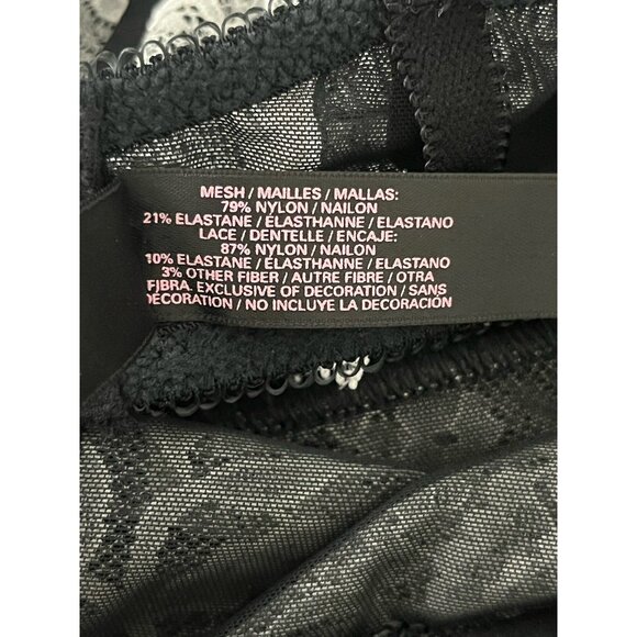 Victoria's Secret Women's 34D Lingerie Corset Bustier Garters Black Lace Trim - Picture 12 of 13